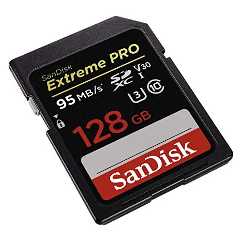 SanDisk Extreme PRO SDXC Memory Card up to 95 MB/s, Class 10, U3, V30 - 128GB
