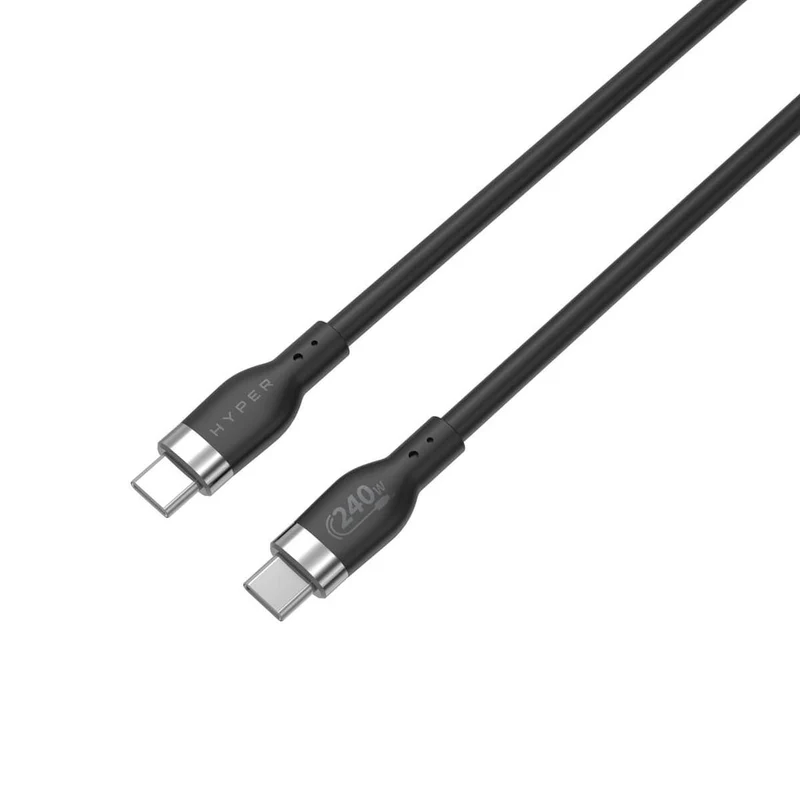 Câble USB-C vers USB-C en silicone HyperJuice 240 W (2 m) - Noir*