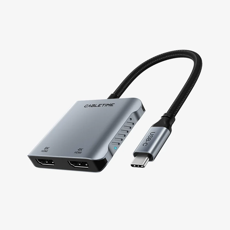4 IN 1 8K USB C to Dual HDMI Adapter Dual 4K