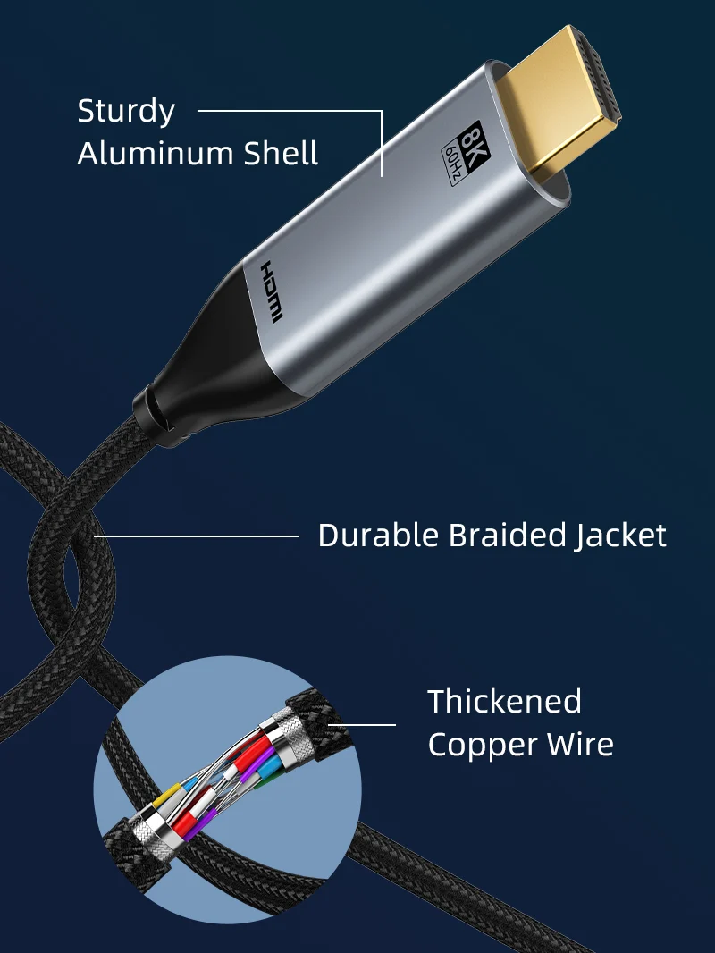 8K 60Hz USB Type C to HDMI 2.1 Cable