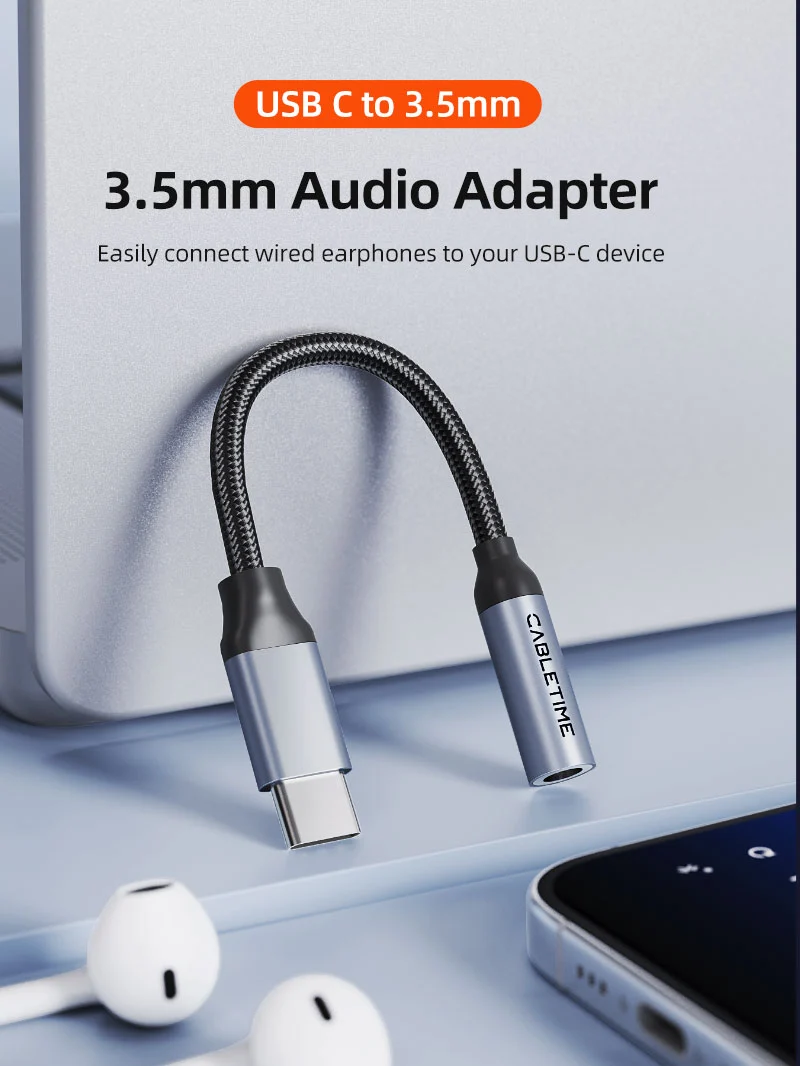 USB Type C To 3.5 MM Audio Aux Jack Adapter