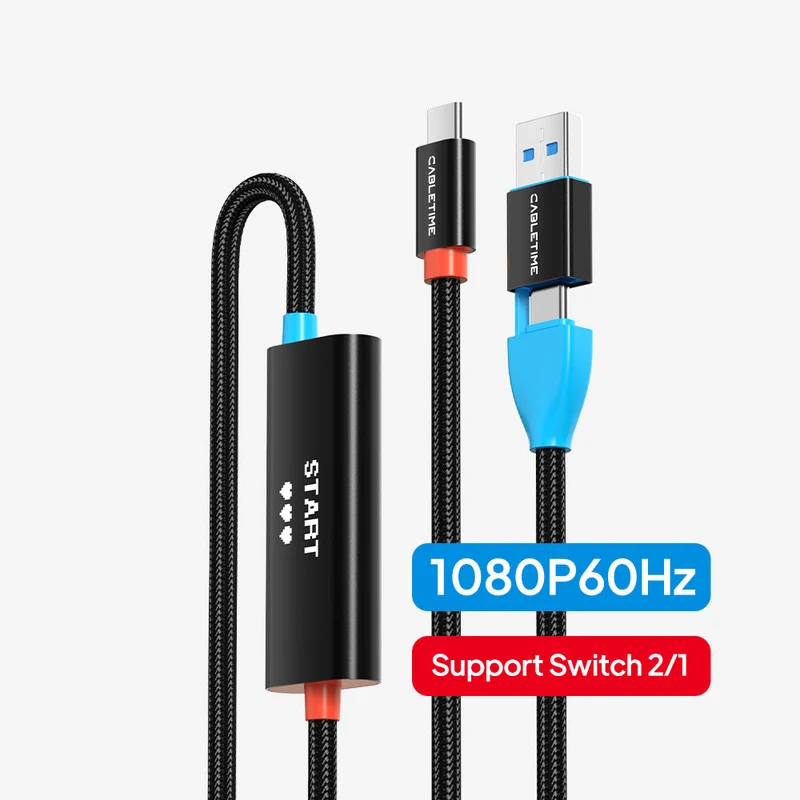 Nintendo Switch 2 TV Gaming Accessories Bundle – HDMI Dock Cable & Capture Card Kit