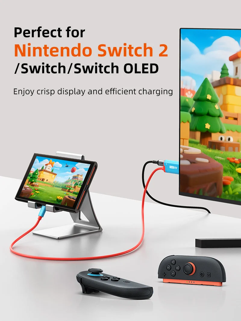 Nintendo Switch 2 TV Gaming Accessories Bundle – HDMI Dock Cable & Capture Card Kit