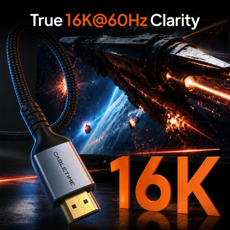 16K HDMI 2.2 Cable 96Gbps, 8K@240Hz & 4K@480Hz