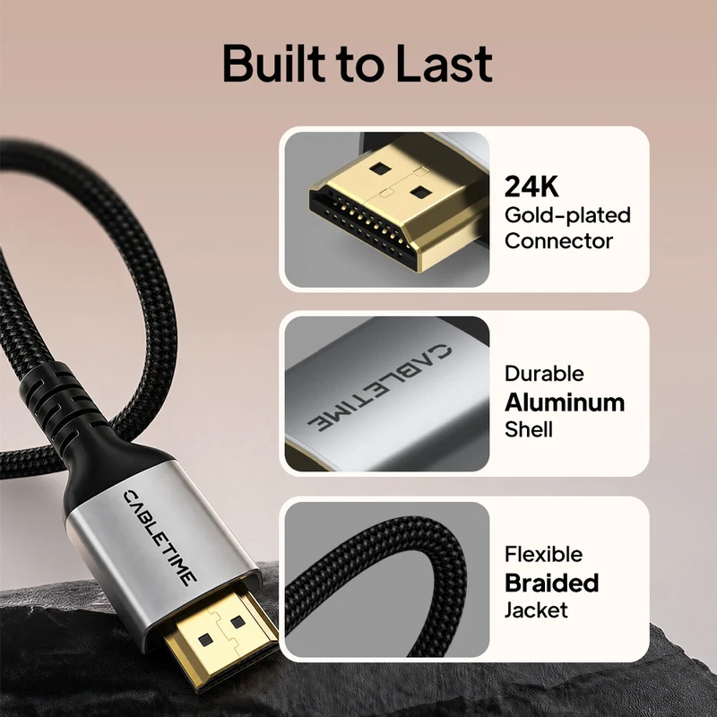 16K HDMI 2.2 Cable 96Gbps, 8K@240Hz & 4K@480Hz
