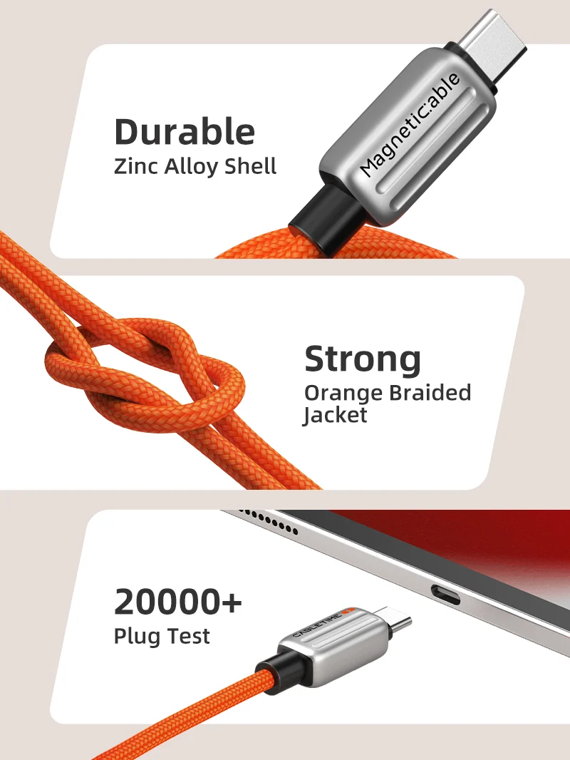 240w Magnetic USB Type-C Fast Charge Cable 1m 2m for iPhone 17 16 15 Pro Plus Max
