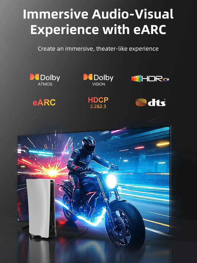 8K 60HZ Ultra Slim HDMI 2.1 Cable 3.8mm for PS5/Xbox Series X/Roku TV/HDTV/Blu-ray
