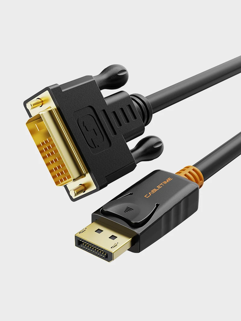 DisplayPort to DVI D Cable Cord 1080P for PC Projector HDTV