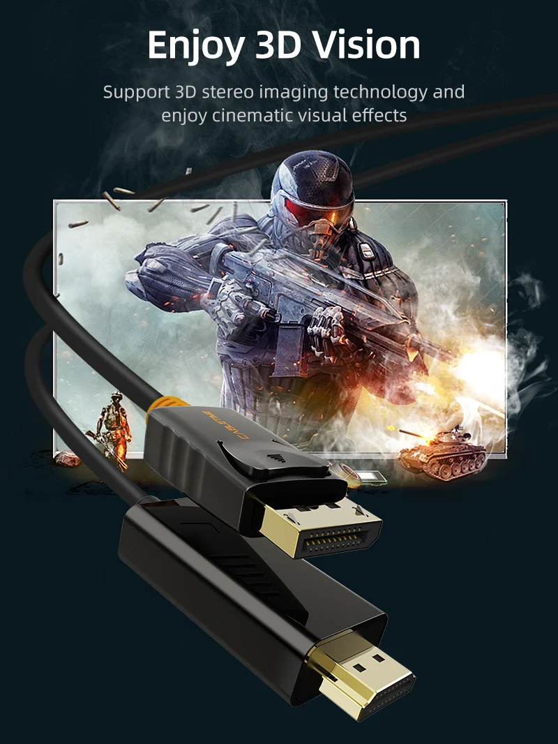 DisplayPort 1.2 Male to HDMI Male 4K 60Hz Cable