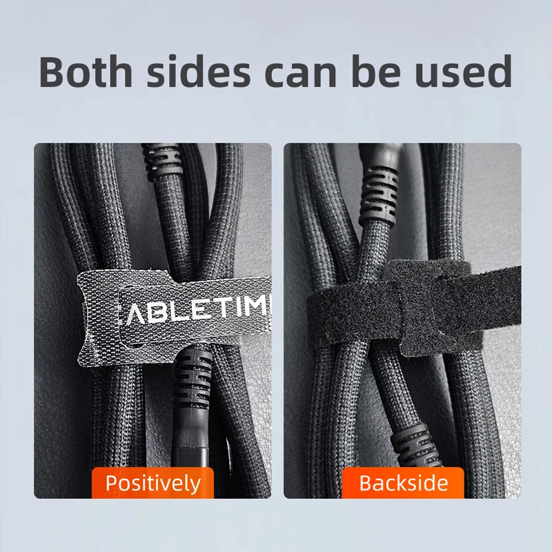 Reusable Hook and Loop Cable Ties for Desk, PC and Office Wire Organization (5 Pack)