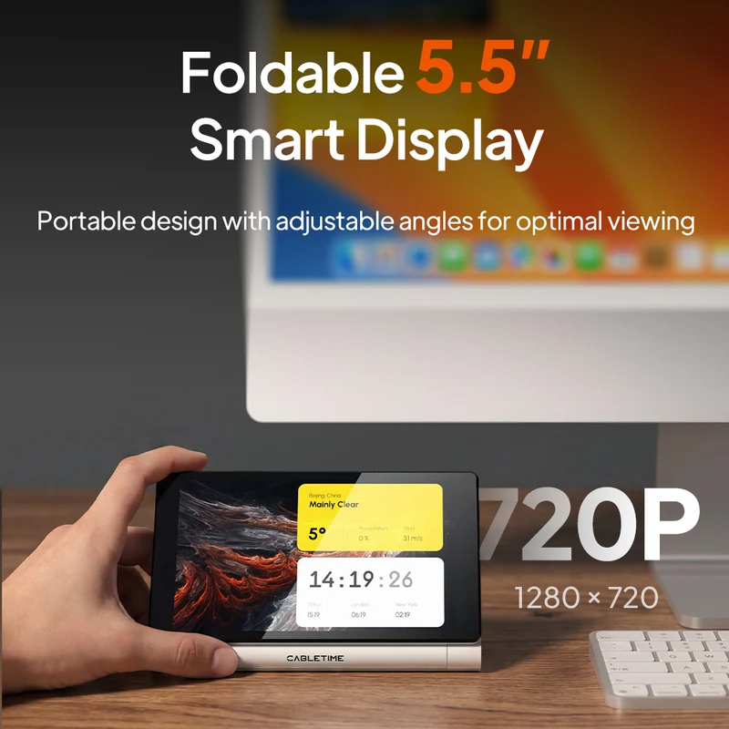 8-in-1 USB-C Docking Station with 5.5" Built-in Display