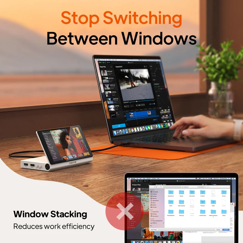 8-in-1 USB-C Docking Station with 5.5" Built-in Display