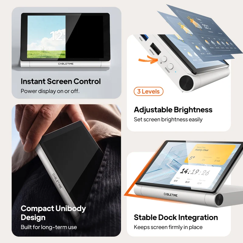 8-in-1 USB-C Docking Station with 5.5" Built-in Display