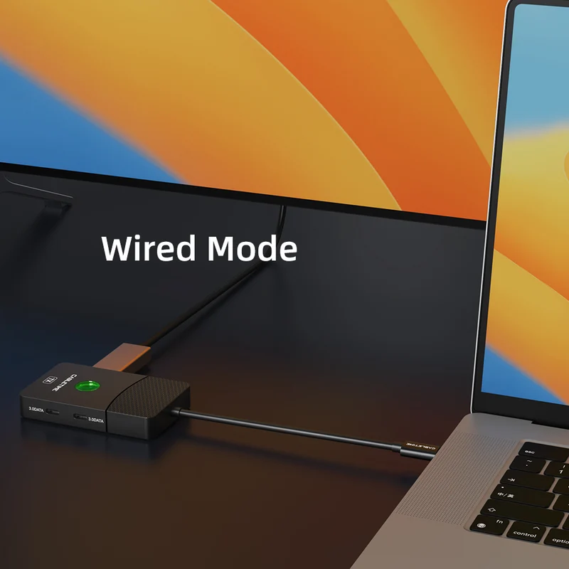 Wireless HDMI Transmitter Receiver & USB-C Hub with 4K60Hz HDMI Output and 100W PD Charging