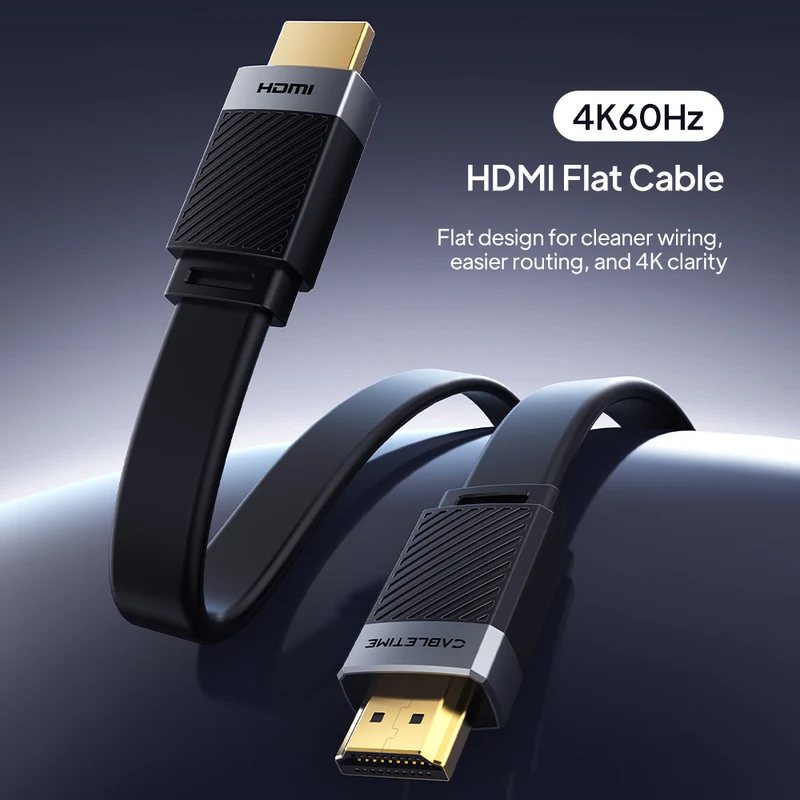4K60Hz High-Speed HDMI Flat Cable HDR10+ for PS5, TV, Monitor & Projector