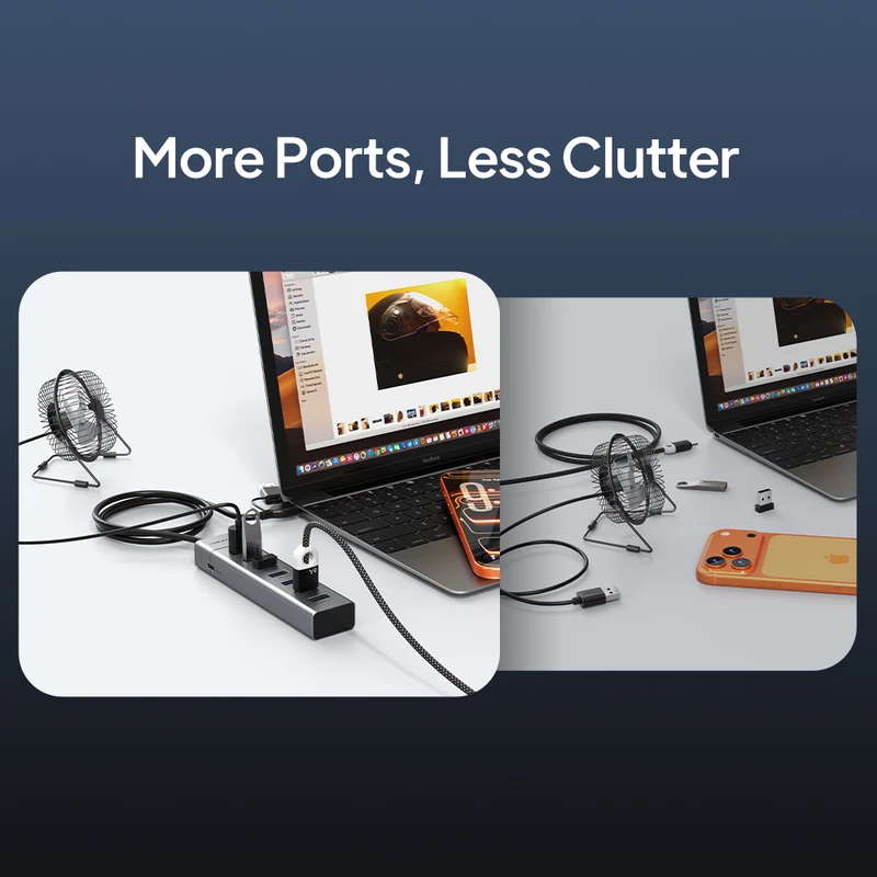 7-Port USB 3.0 Hub with 7 USB-A Ports