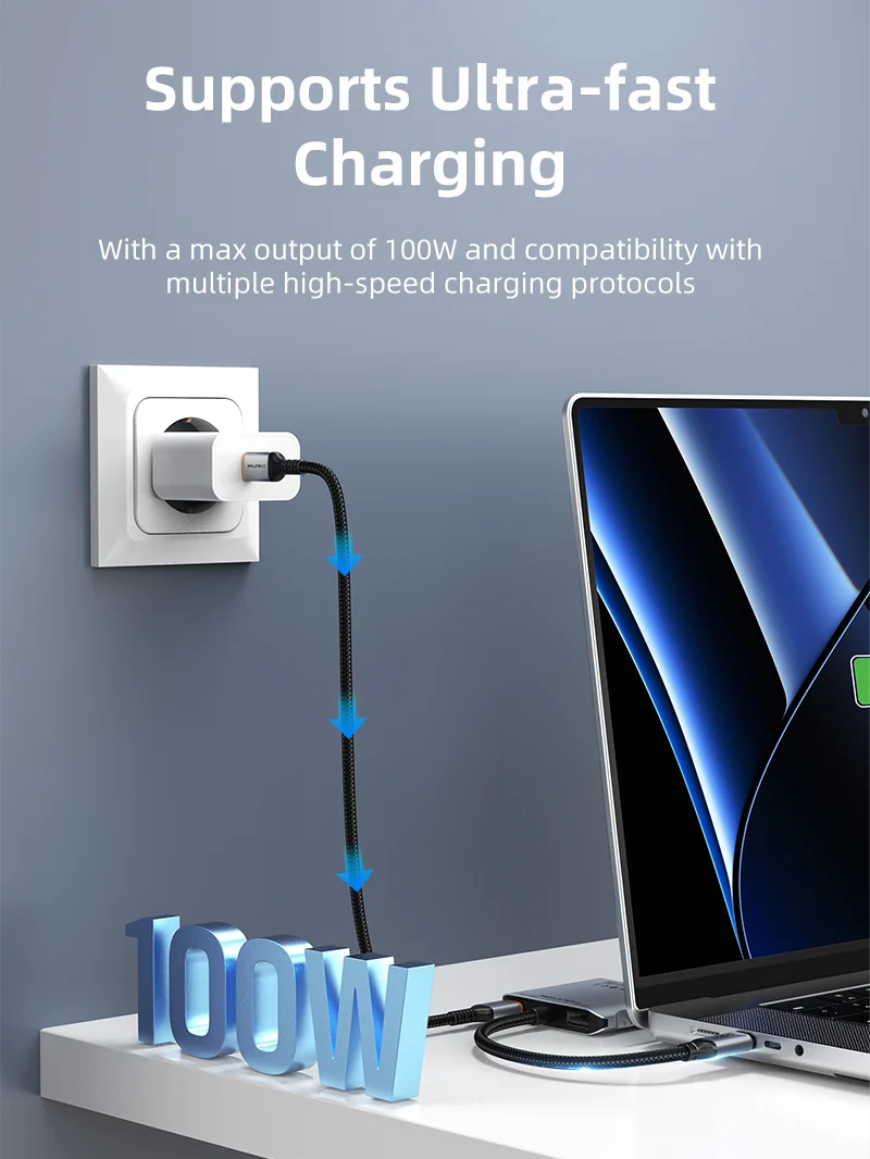 8K 4 IN 1 USB C to Dual DP Adapter Hub for Dell XPS 13 15,Lenovo ,Sumsung Chromebook