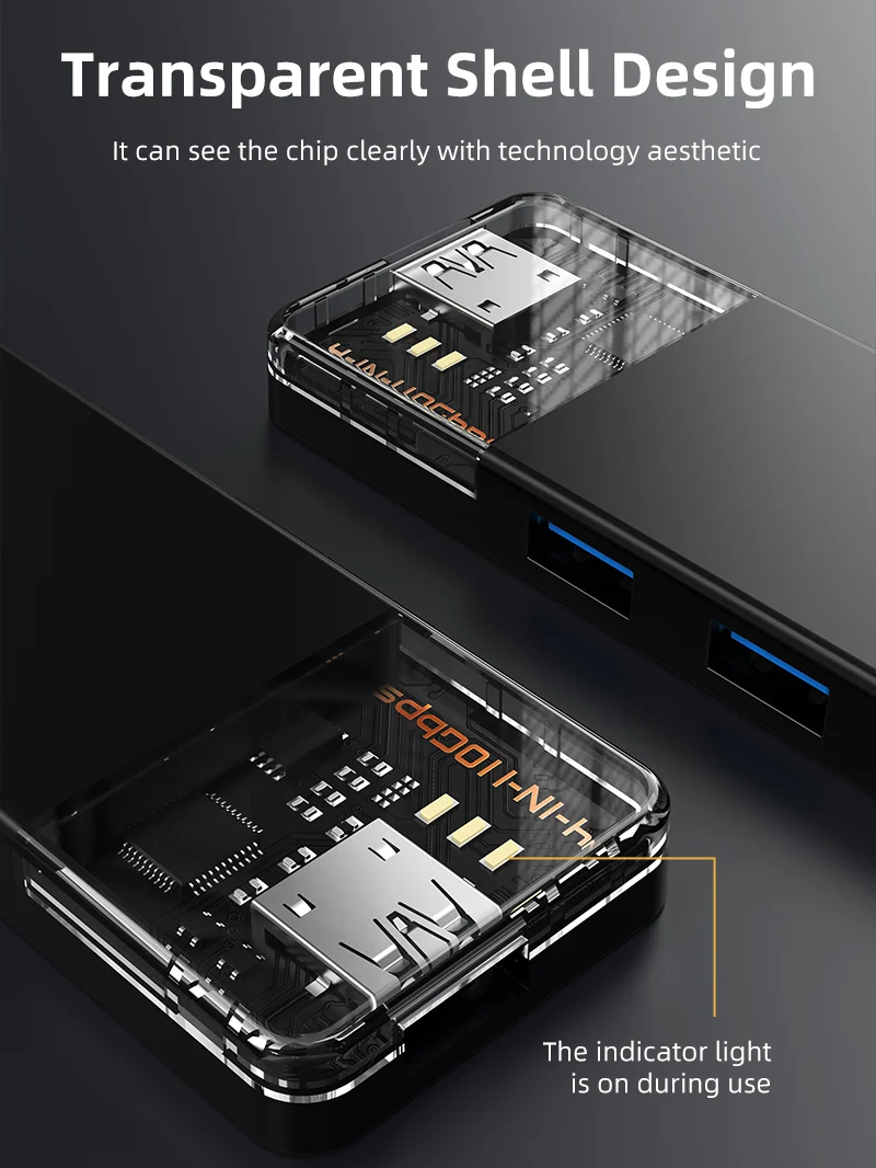 10Gbps USB A 3.2 Hub USB A/C to 4 Port USB-A Hub for Laptop