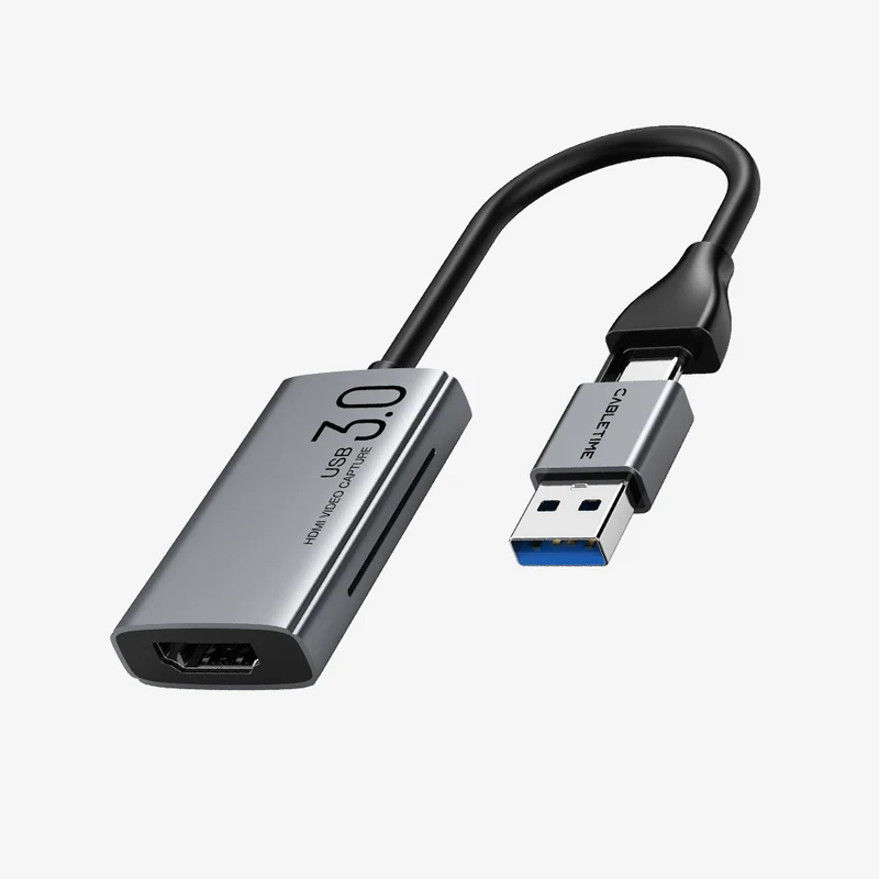 HDMI to USB/USB C Video Capture Card 1080P for Gaming Live Streaming
