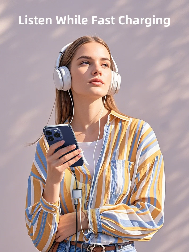 USB C to 3.5mm Headphone and Charger Adapter