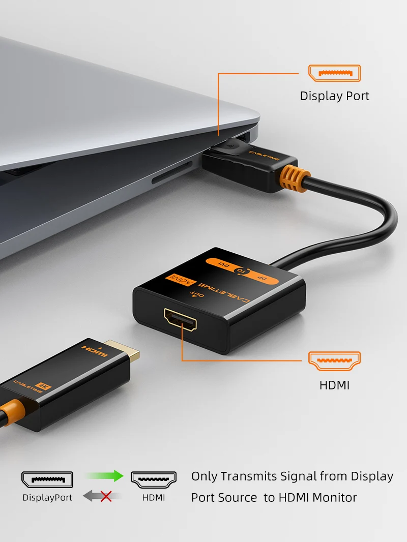 Active DP Male to HDMI Female Adapter Converter 4K 30Hz