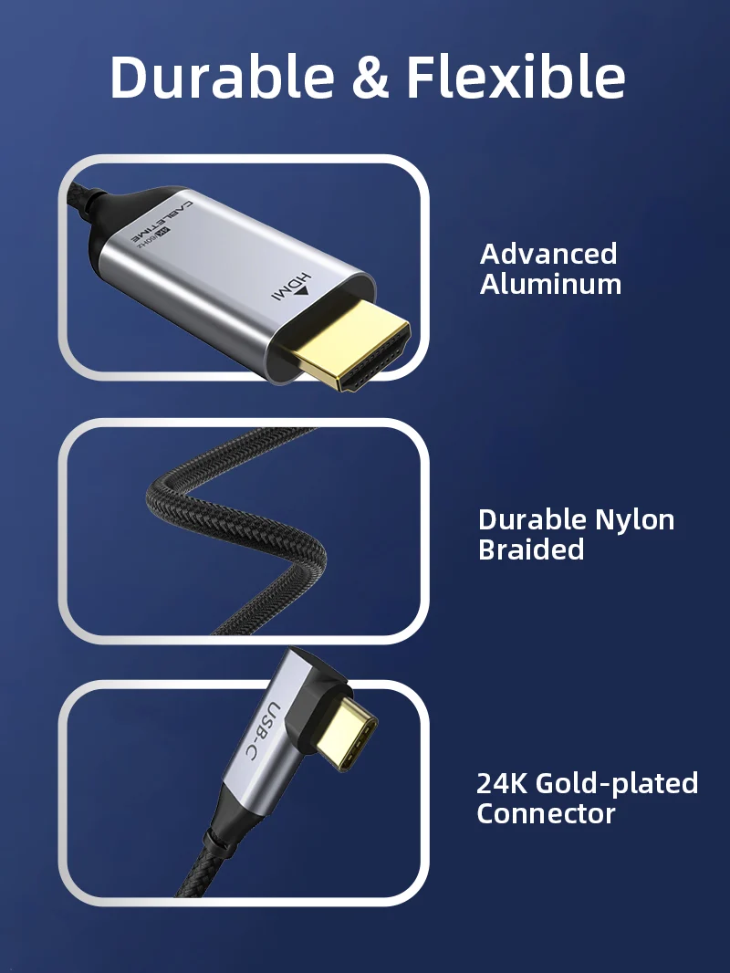 USB-C to HDMI Cable 4K 60hz Right Angle for MacBook Pro