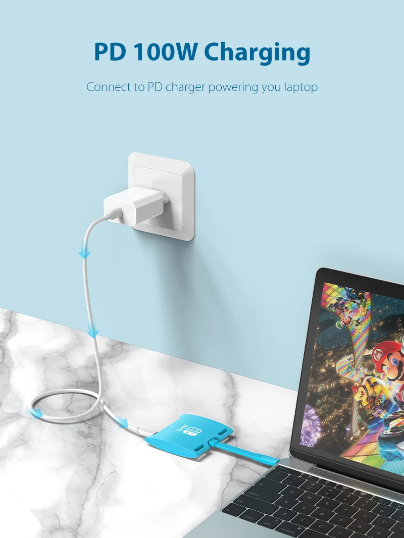 Switch Dock for Nintendo Switch OLED 3 IN 1 USB C Hub