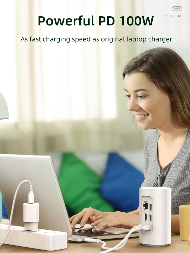 10 IN 1 USBC Docking Station with Negative Ion Air Purifier