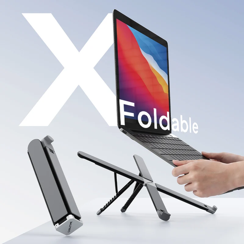 X Foldable Laptop Stand – Portable Adjustable Laptop Riser for 10–17.3" Devices