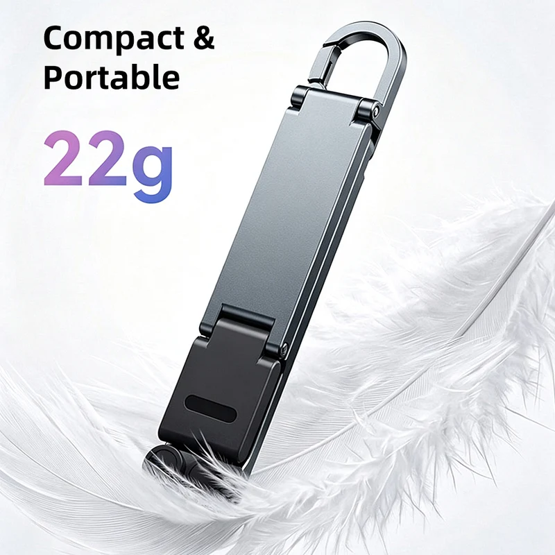 Foldable Keychain Phone Stand, Mini Aluminum Phone Holder for Travel