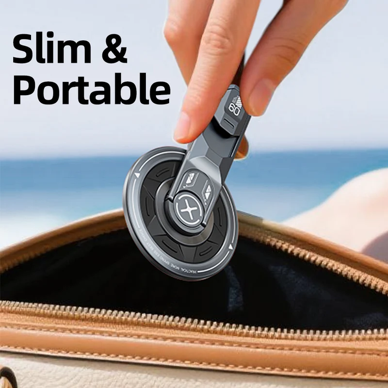Foldable Magnetic Phone Grip Stand with Stress-Relief 360°Rotation & Switch