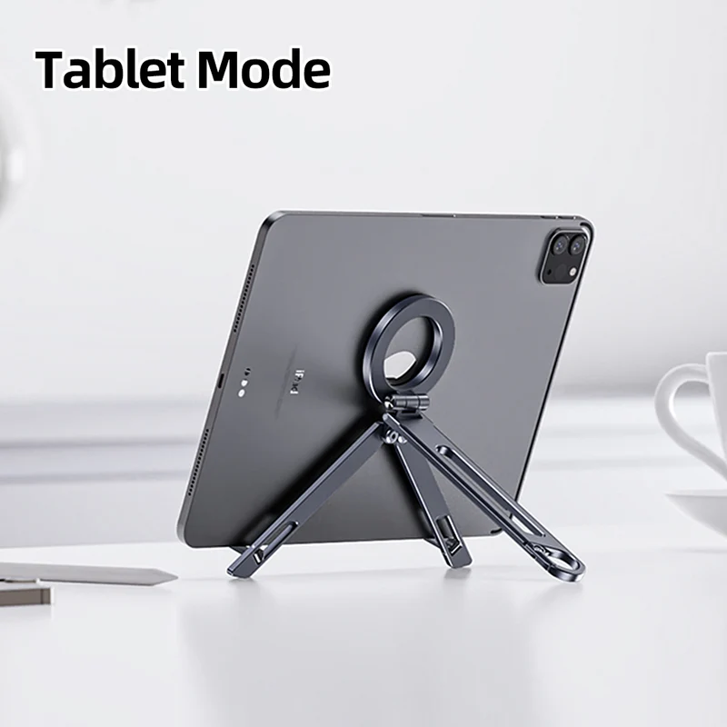 Foldable Magnetic Phone Tablet Tripod Stand with Carabiner