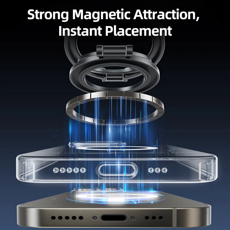 Magnetic Phone Ring Holder Stand with N52 Magnets for iPhone & Android