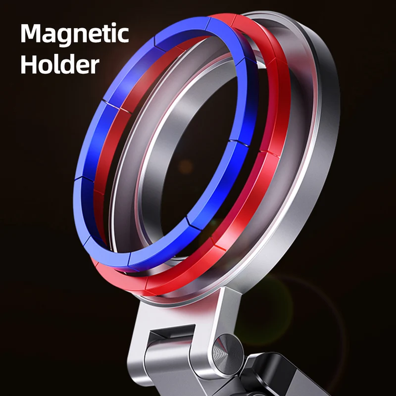 Portable Magnetic Phone Stand Tripod with Clip, Foldable MagSafe Phone Holder for iPhone & Smartphones