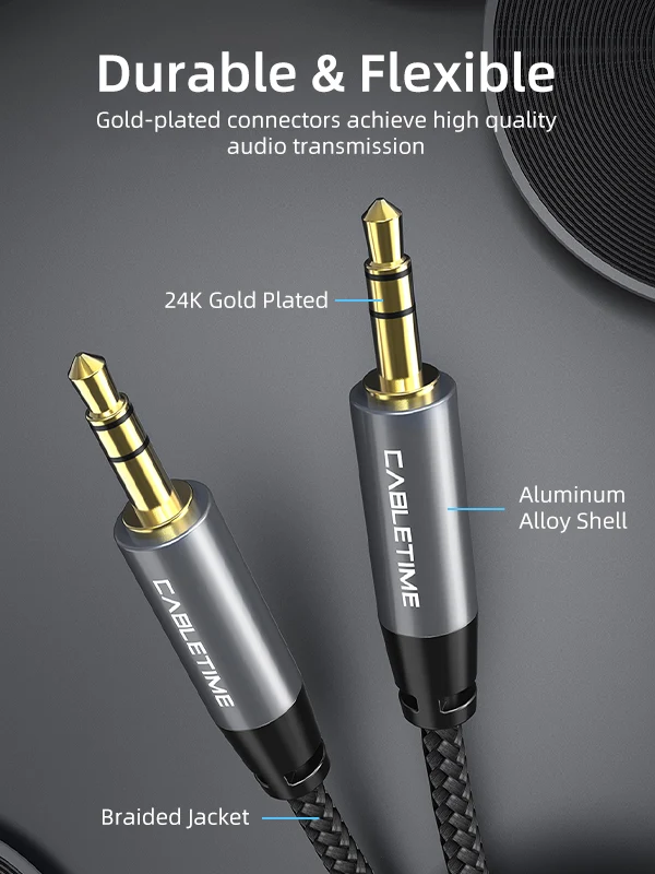 3.5 MM Male To Male Stereo Audio Aux Cable