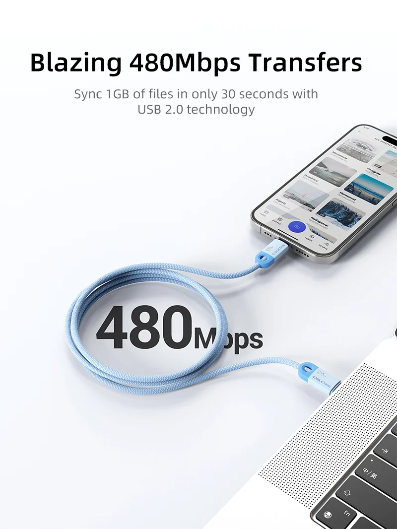 100W USB C to USB C Fast Charger Cable Braided 2M for iPhone 17/16/16 Plus/16 Pro/16 Pro Max/15