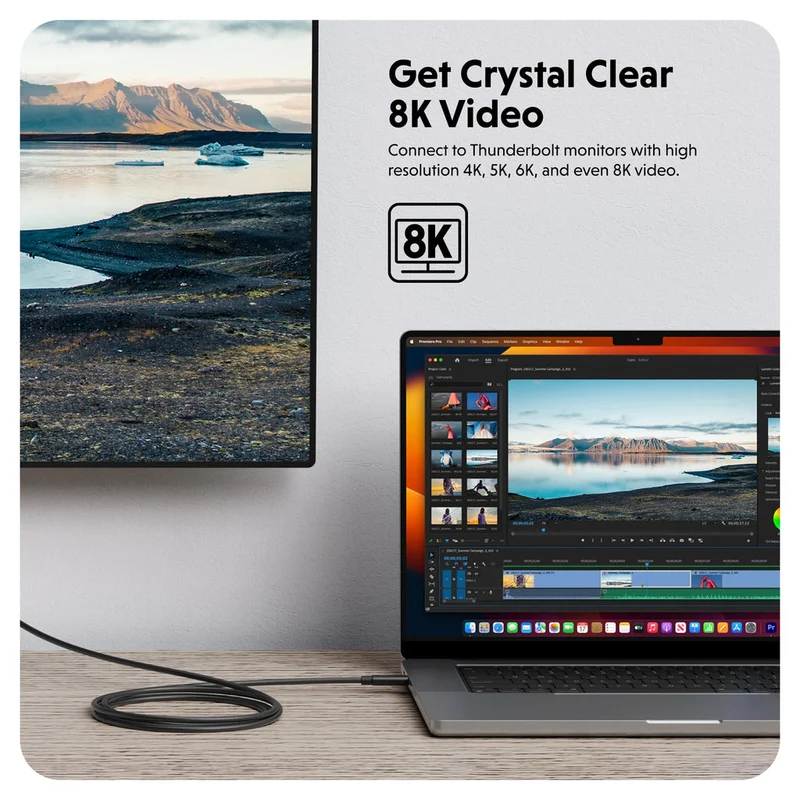 Câble HyperDrive® Thunderbolt 4 (2M/6Ft) - Noir*