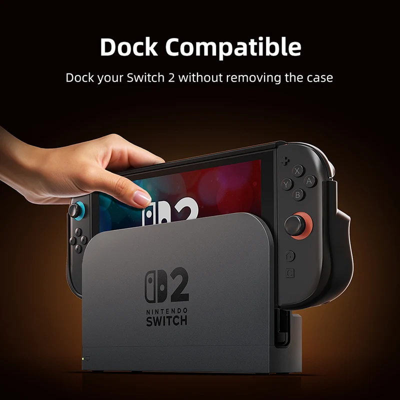 Dockable Protective Case for Nintendo Switch 2 with Ergonomic Grip
