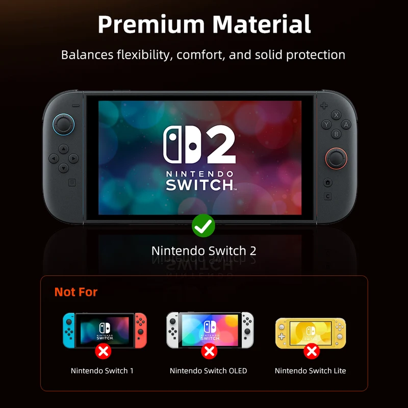Dockable Protective Case for Nintendo Switch 2 with Ergonomic Grip