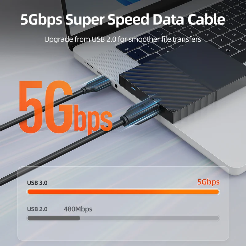 USB 3.0 A to B Data Cable 5Gbps for Printers,Scanners & External Drives