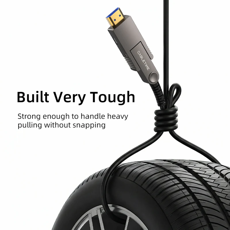 4K 60Hz Detachable Active Fiber Optic HDMI 2.0 Cable In Wall - 18Gbps AOC for Home Theater, PS5, Projectors