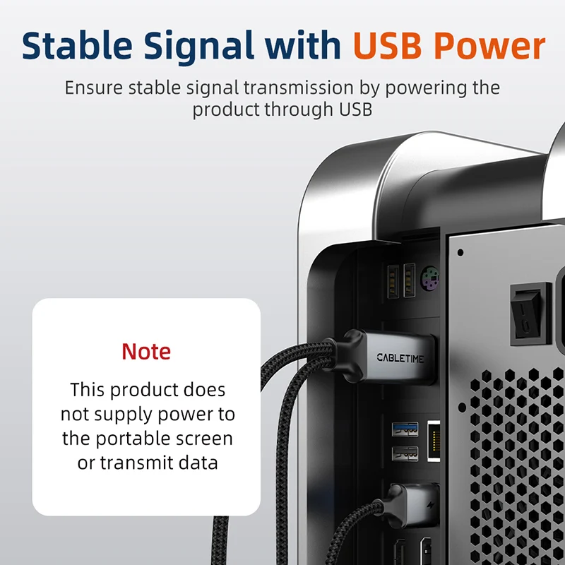 Unidirectional 4K 60Hz Active HDMI to DisplayPort Cable with USB Power for PS5, Xbox Series X, Laptop to Monitor