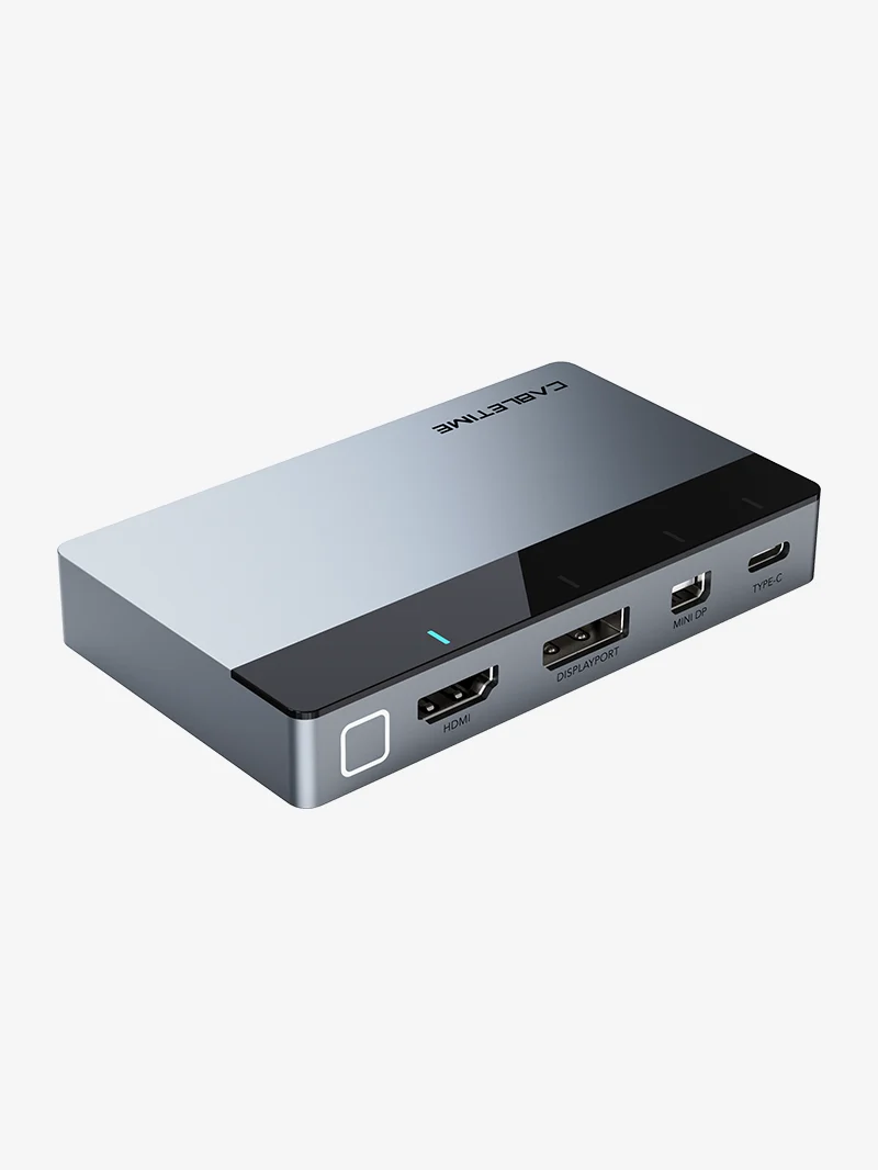 4-in-1 4K@60Hz HDMI Switcher – USB-C / HDMI / DP / Mini DP to HDMI Auto Switch