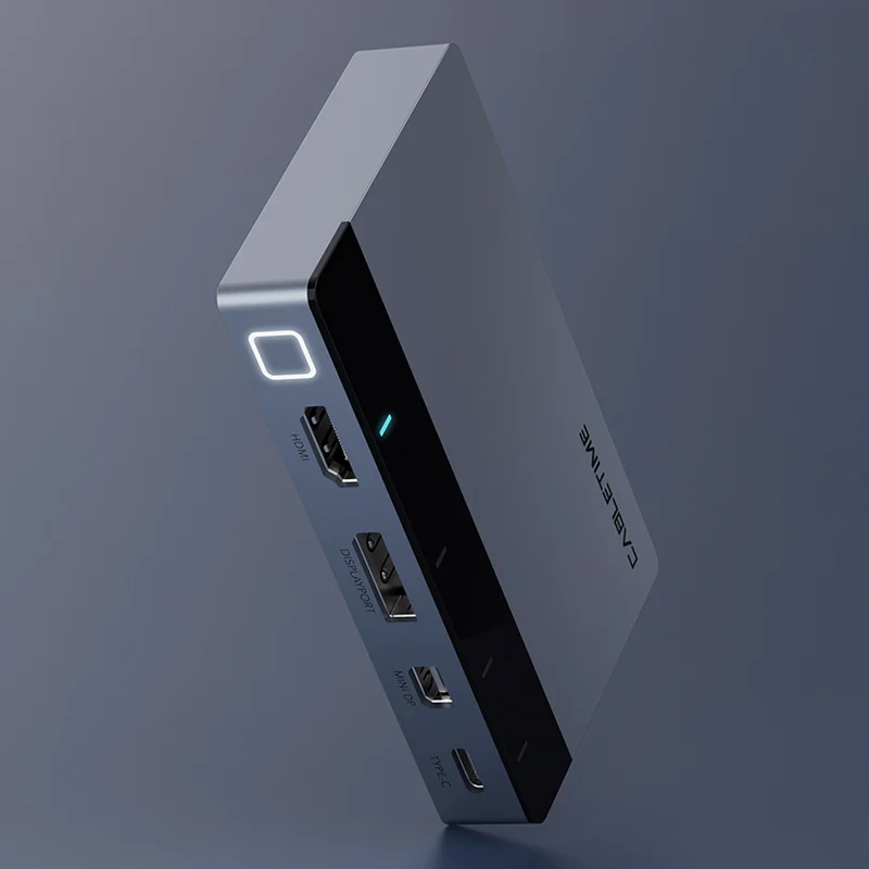 4-in-1 4K@60Hz HDMI Switcher – USB-C / HDMI / DP / Mini DP to HDMI Auto Switch