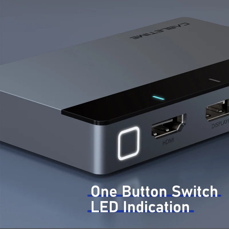 4-in-1 4K@60Hz HDMI Switcher – USB-C / HDMI / DP / Mini DP to HDMI Auto Switch