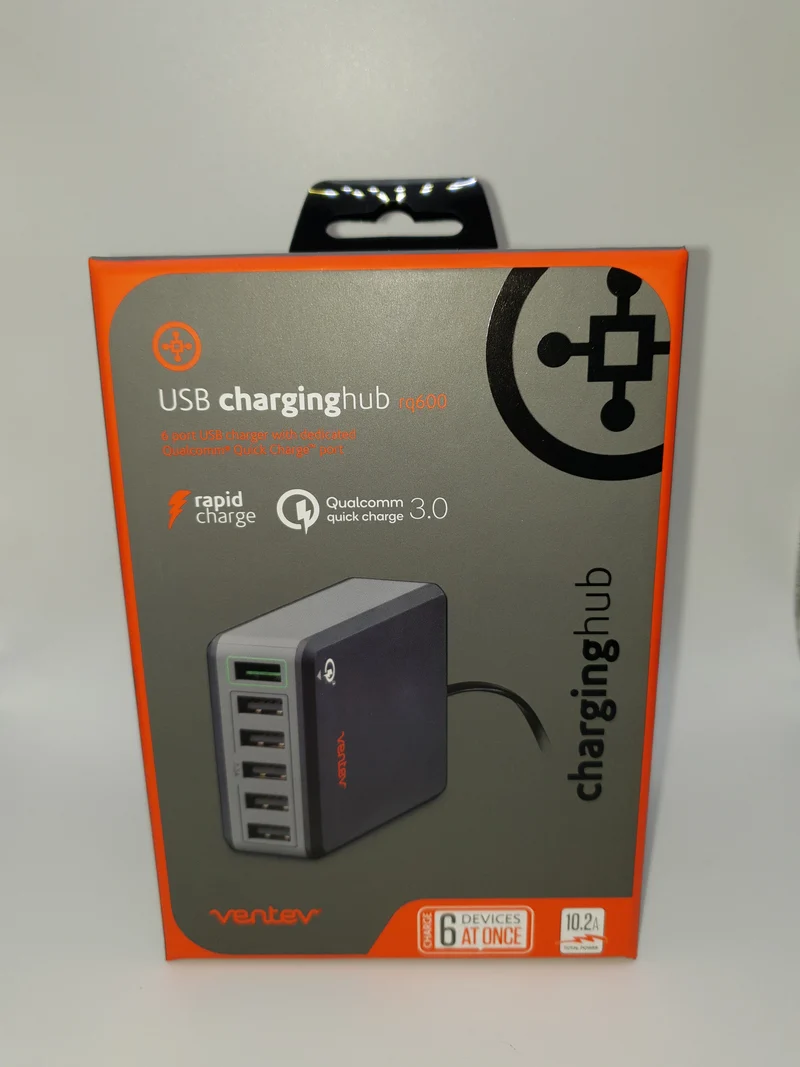 Ventev USB Charging Hub Rapid Charge 6 Ports RQ600 Qualcomm Quick Charge 3.0 For Smartphones Tablets Devices