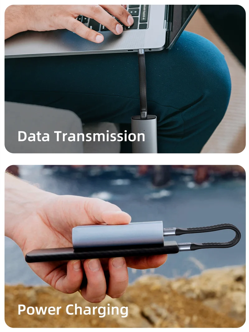 Short Flat USB 4 Type C Cable 40Gbps 240W Fast Charging 8K@60Hz for iPhone Android