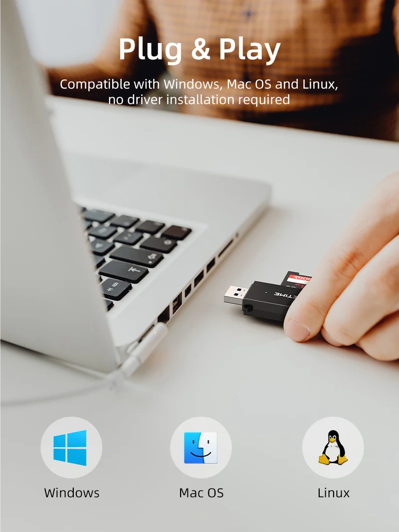 Portable USB 3.0 A to SD Card Reader