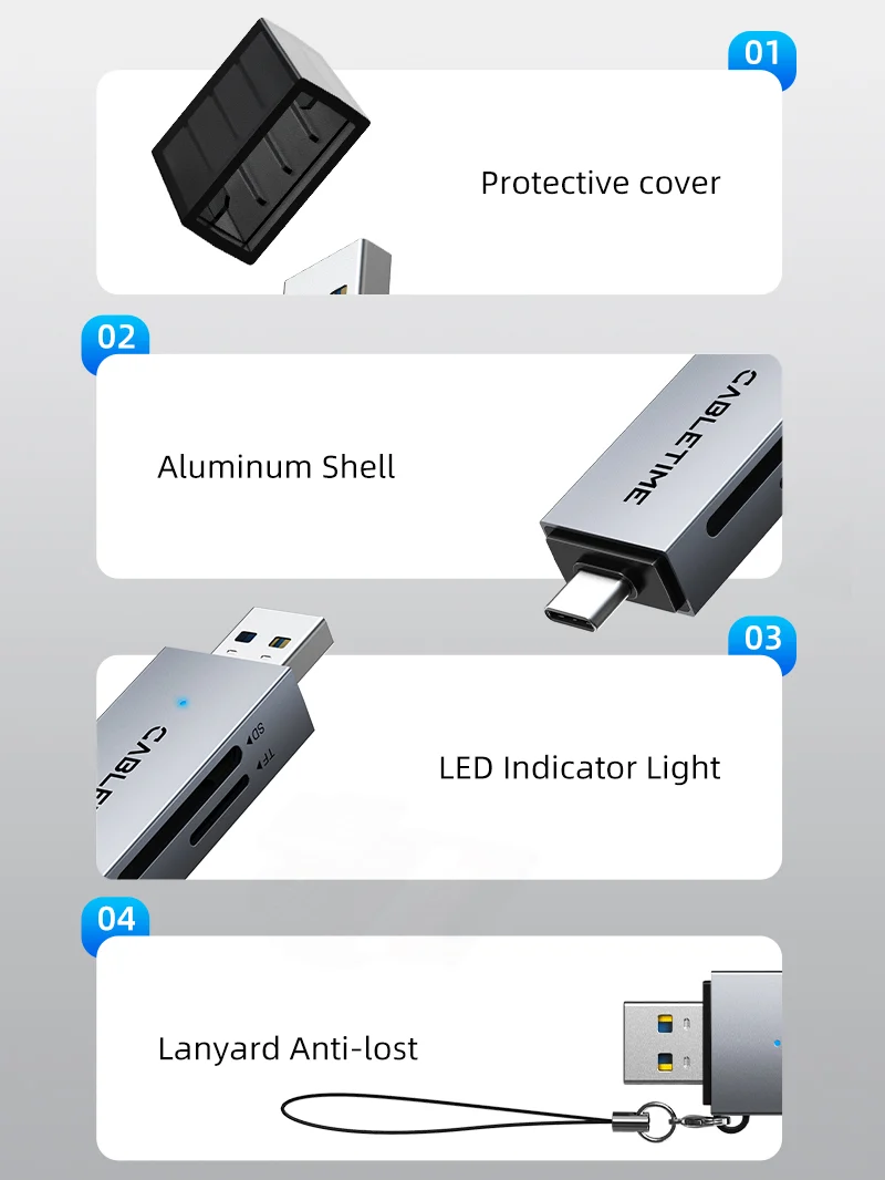 High Speed USB C and USB 3.0 to Micro SD Card Reader for Android iPad MacBook Pro