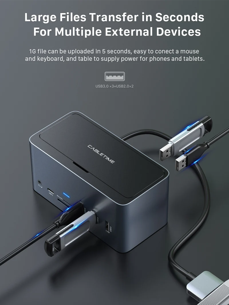 16-IN-2 Dual USB-C Multiport Docking Station for Laptop